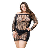 Ladies Long Sleeve Mesh Dress - - 1x-4x