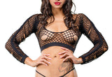 Mixed Hole Design Crotchless Leggings - One Size -
