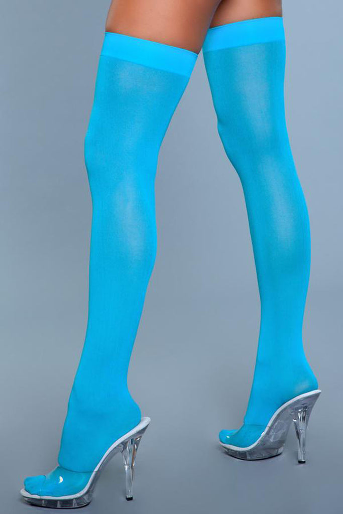Opaque Nylon Thigh Highs - - One Size