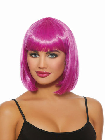 Dreamgirl Mid Length Magenta Bob Wig