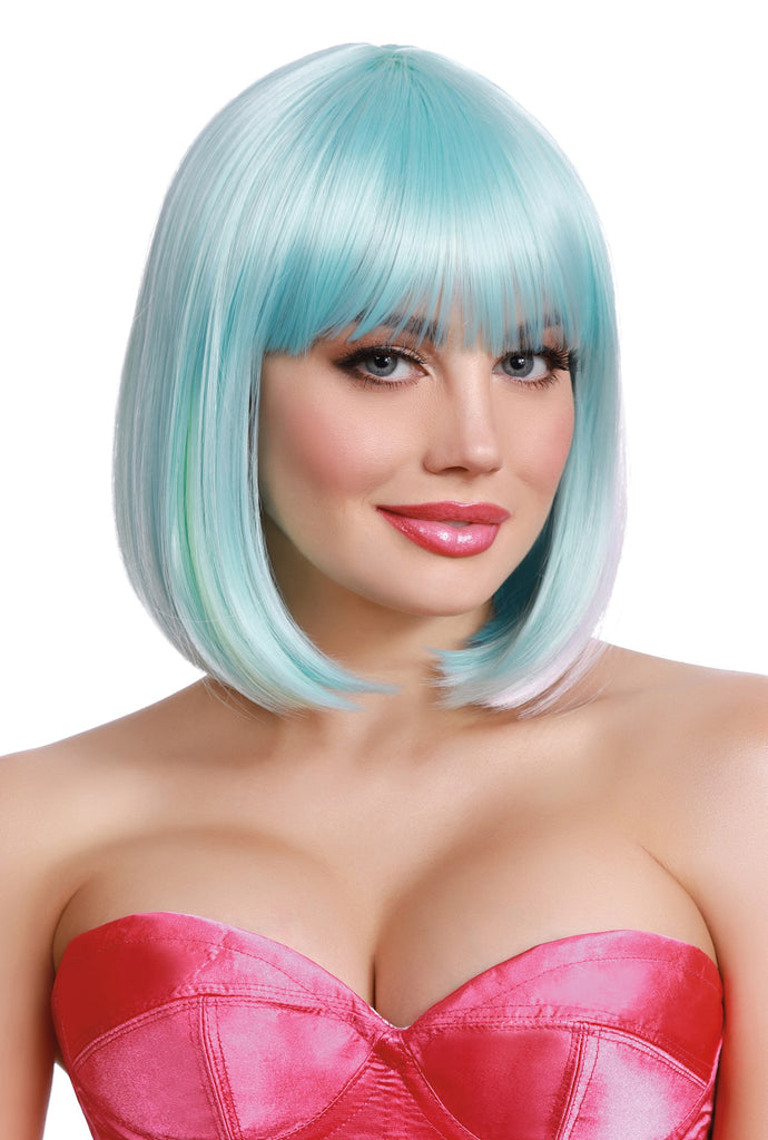 Dreamgirl Hidden Rainbow Light Blue-pink-yellow- Lavender Bob Wig
