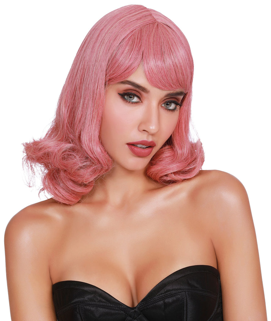 Shoulder Length Wig With Bangs and Bottom Curl
