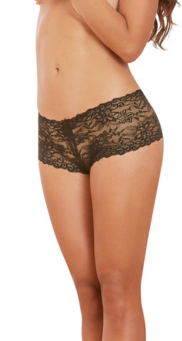 Open Crotch Boyshort - - Black