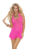Lace Halter Mini Dress - Size -