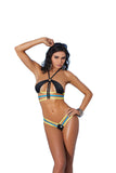 Lycra Bikini Top and Matching G-String With Trim - One Size