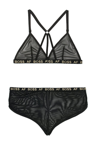 Boss Af Bralette and Shorts Set - Black