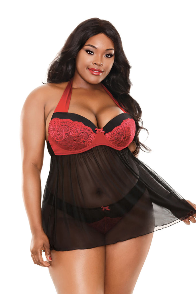 Sophia Halter Babydoll & Panty -