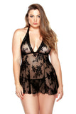 Curve Stretch Lace Babydoll & Matching G-String - 1x/2x