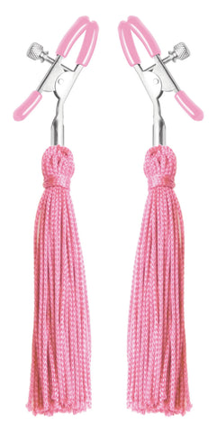 Tickle Me Pink Nipple Clamp Tassels