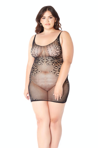 Floral Chemise - Queen Size - Black