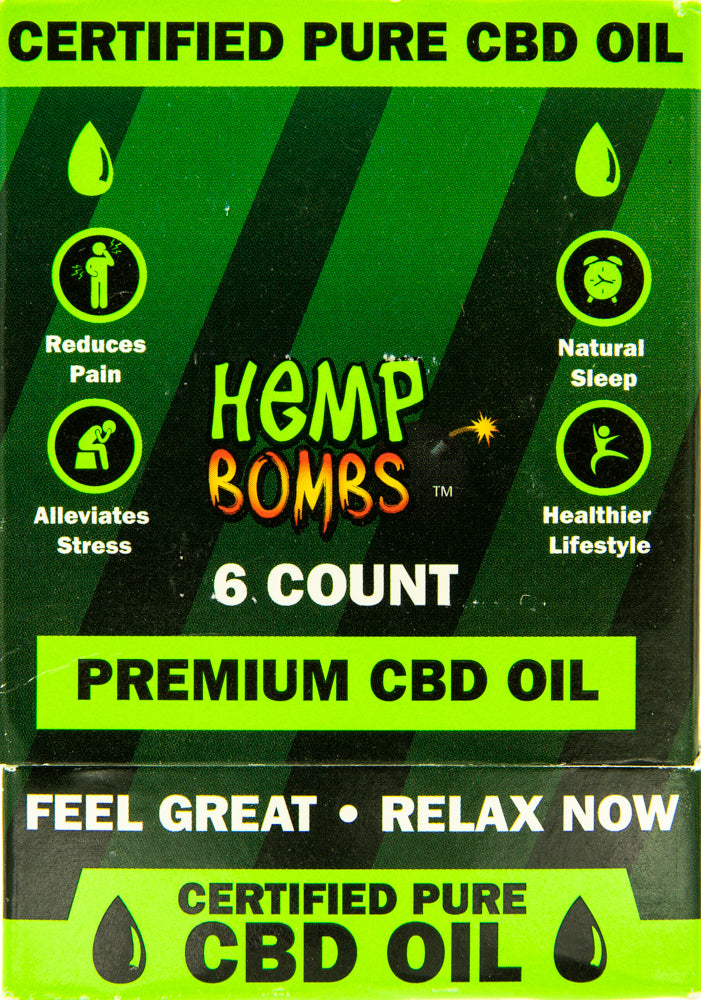 Hemp Bombs Oil 600mg Peppermint 6ct Display 1 Fl. Oz
