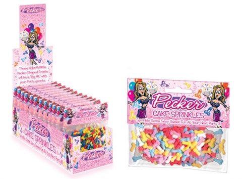 Pecker Cake Sprinkles - 16 Piece Display