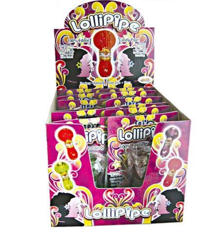 Lollopipes Edible Candy Pipe Assorted Flavors Display 12 Pieces