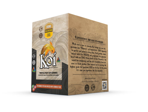 Koi CBD Tropical Fruit Gummies - 12 Piece Display - Count Bags