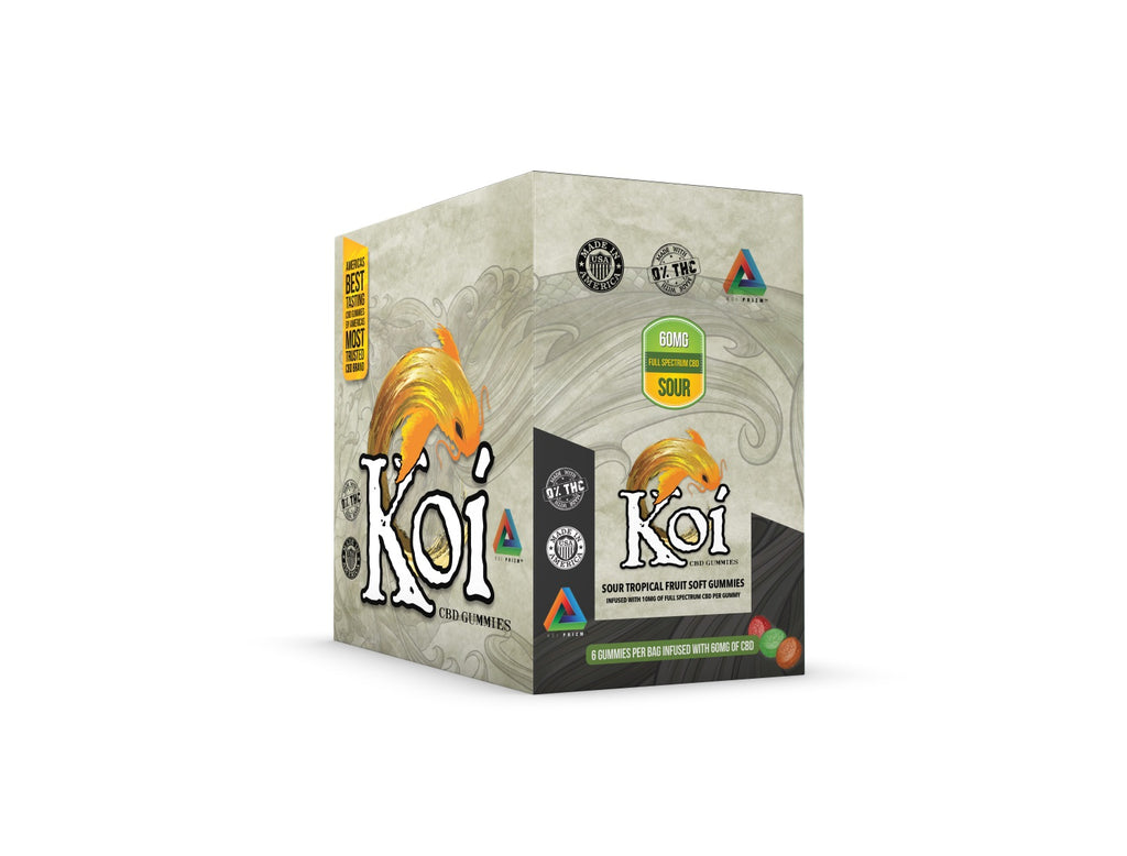 Koi Sour Tropical Fruit Gummies - 12 Piece Display - Count Bags