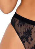 2 Pc Lace Halter Top and Panty Set - -