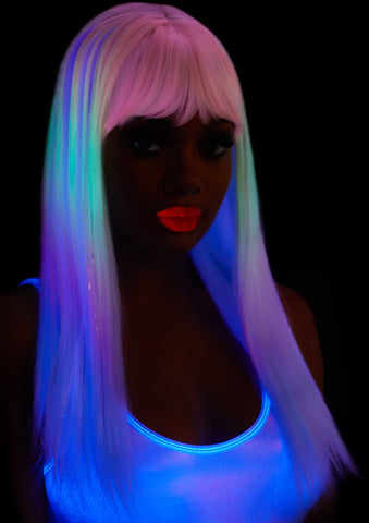 24" Straight Bang Pastel Ombre Wig