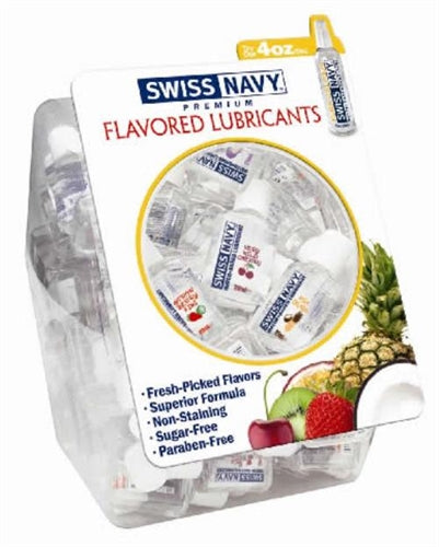 Swiss Navy Flavored - 100 Count Bowl - 20ml Bottles - Assorted Flavors