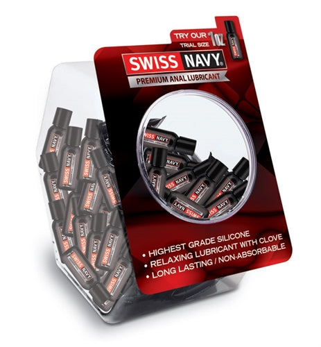 Swiss Navy Silicone Based Anal - 50 Count Bowl - 1 Oz. Bottles