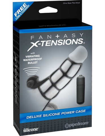Fantasy X-Tensions Deluxe Silicone Power Cage  - Black