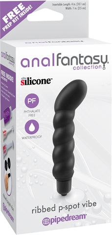 Anal Fantasy Collection Ribbed P-Spot Vibe  - Black