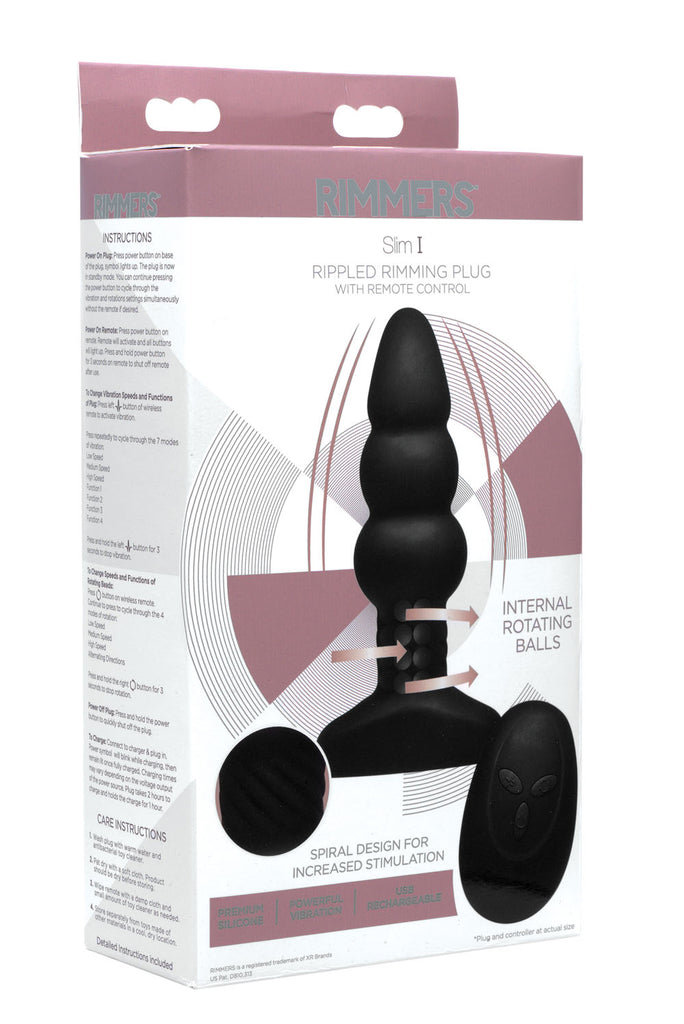 Slim I Rippled Rimming Plug With Remote Control