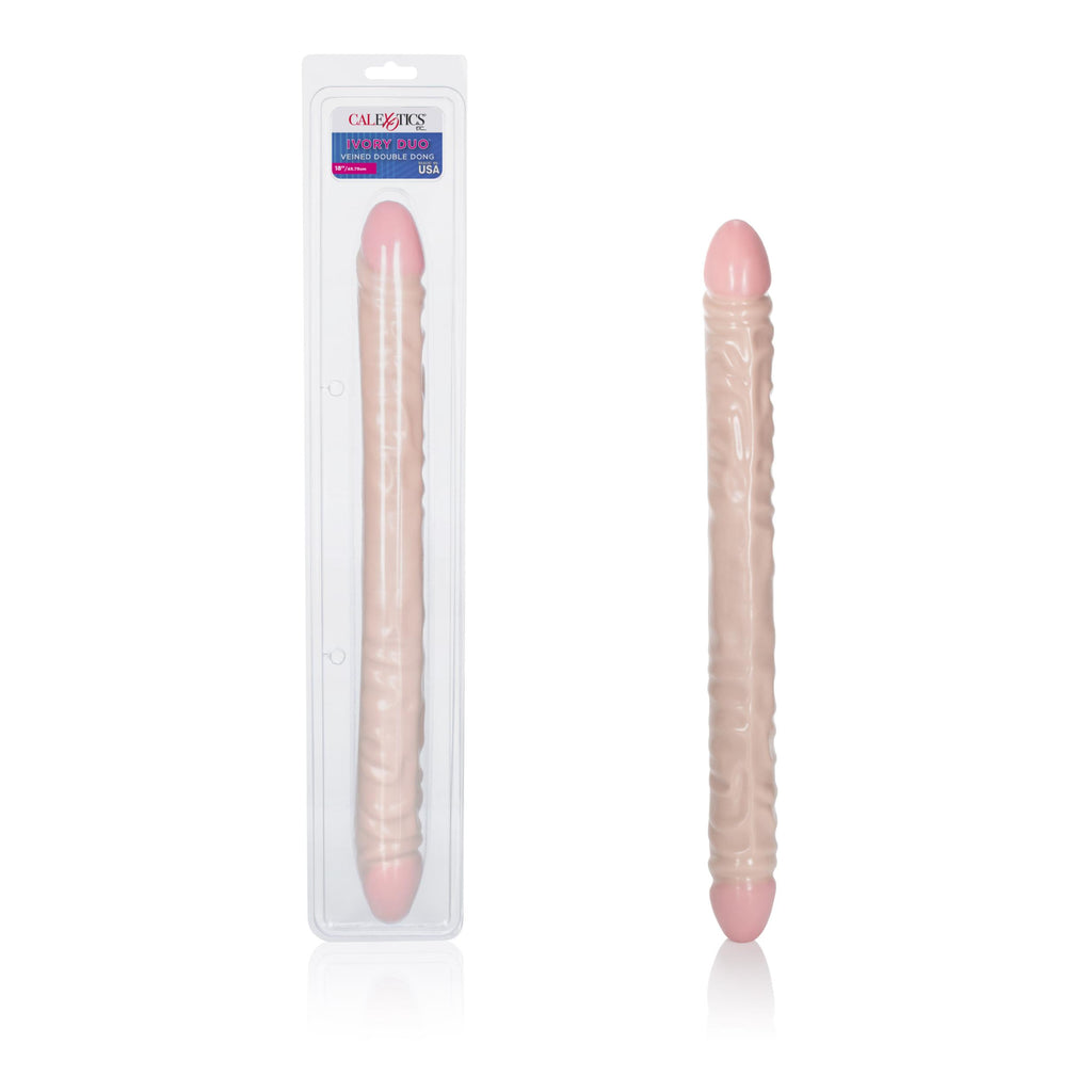 Ivory Duo Inches Veined Double Dong