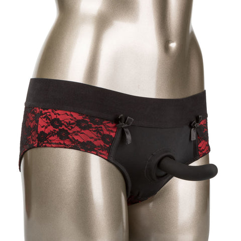 Scandal Crotchless Pegging Panty Set - S-m