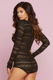Knit Long Sleeve Romper - -