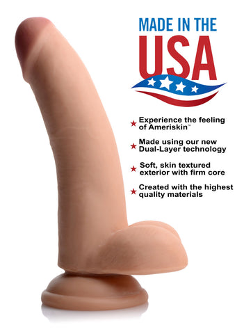 Usa Cocks 8" Ultra Real Dual Layer Dildo - Flesh