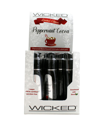 Aqua Peppermint Cocoa Flavored Water-Based Intimate Lubricant - 12 Piece Display 2 Oz.