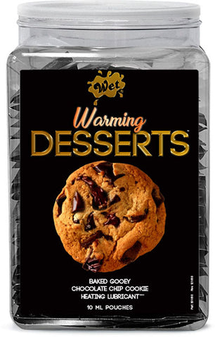 Wet Warming Desserts Baked Gooey Chocolate Chip Cookie 10 ml Pouches 144pc